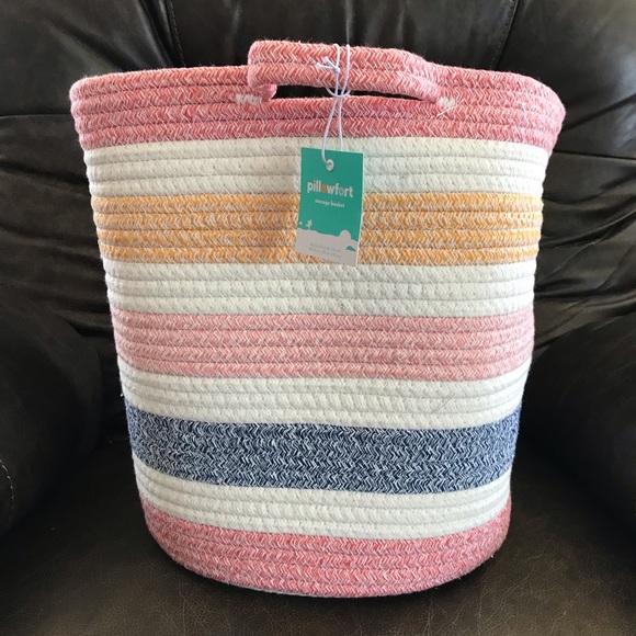 Pillowfort Multi Stripe Coiled Rope Storage Basket - Picture 4 of 11